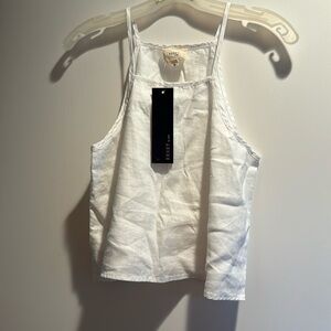 New with tags. Reset white linen crop cami style.